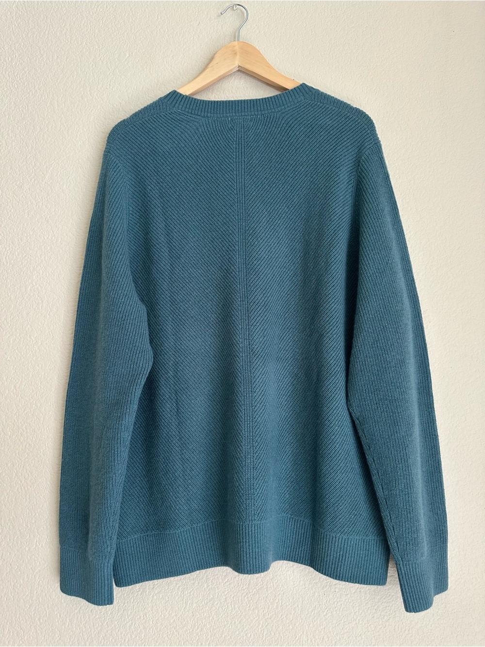 L.L.Bean 100% Cashmere Crewneck Sweater 2X Plus Blue-Green - Picture 9 of 10